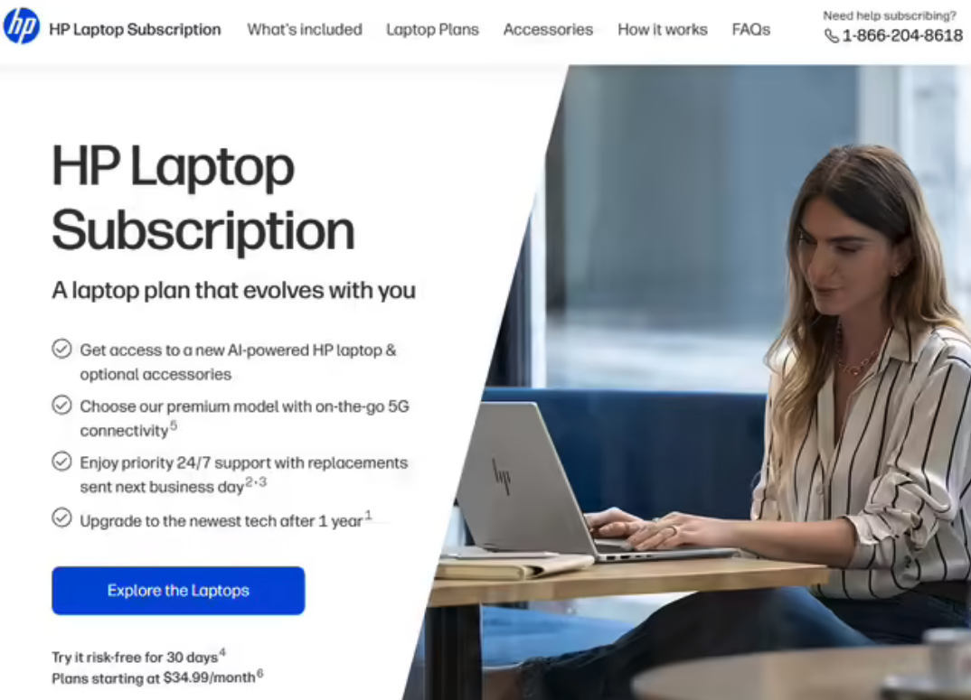 惠普在美国低调推出笔记本硬件订阅服务 月付34.99美元起 合约约束严格